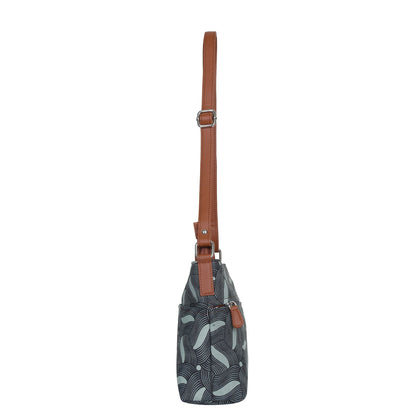 Women’s Abstract Fabric Crossbody Bags with Vegan Leather Trim – Wholesale