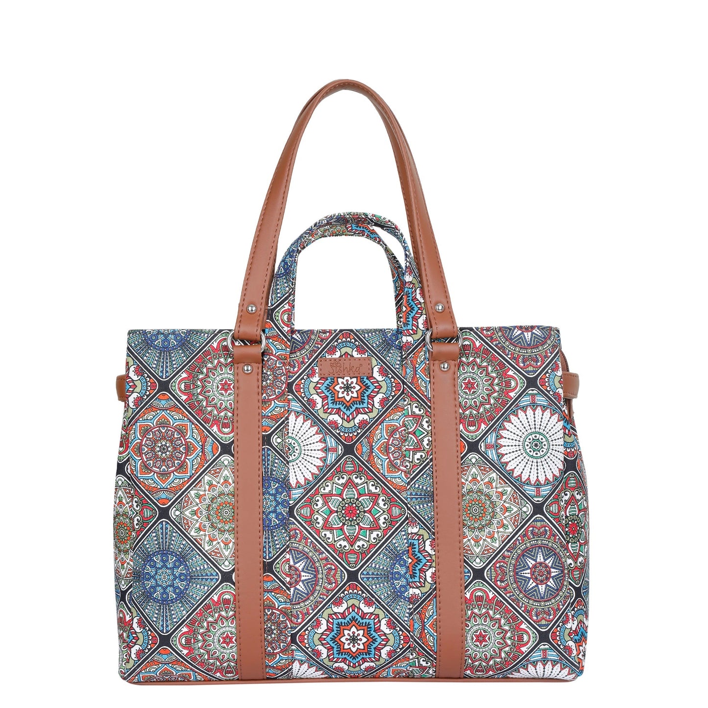 Women’s Multicolor Shoulder Tote Bags with Vegan Leather Trim Handle – Wholesale