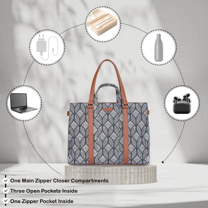 Women’s Monochrome Shoulder Tote Bags with Vegan Leather Trim Handles – Wholesale