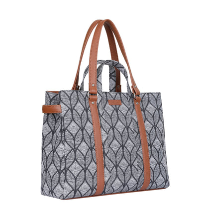 Women’s Monochrome Shoulder Tote Bags with Vegan Leather Trim Handles – Wholesale