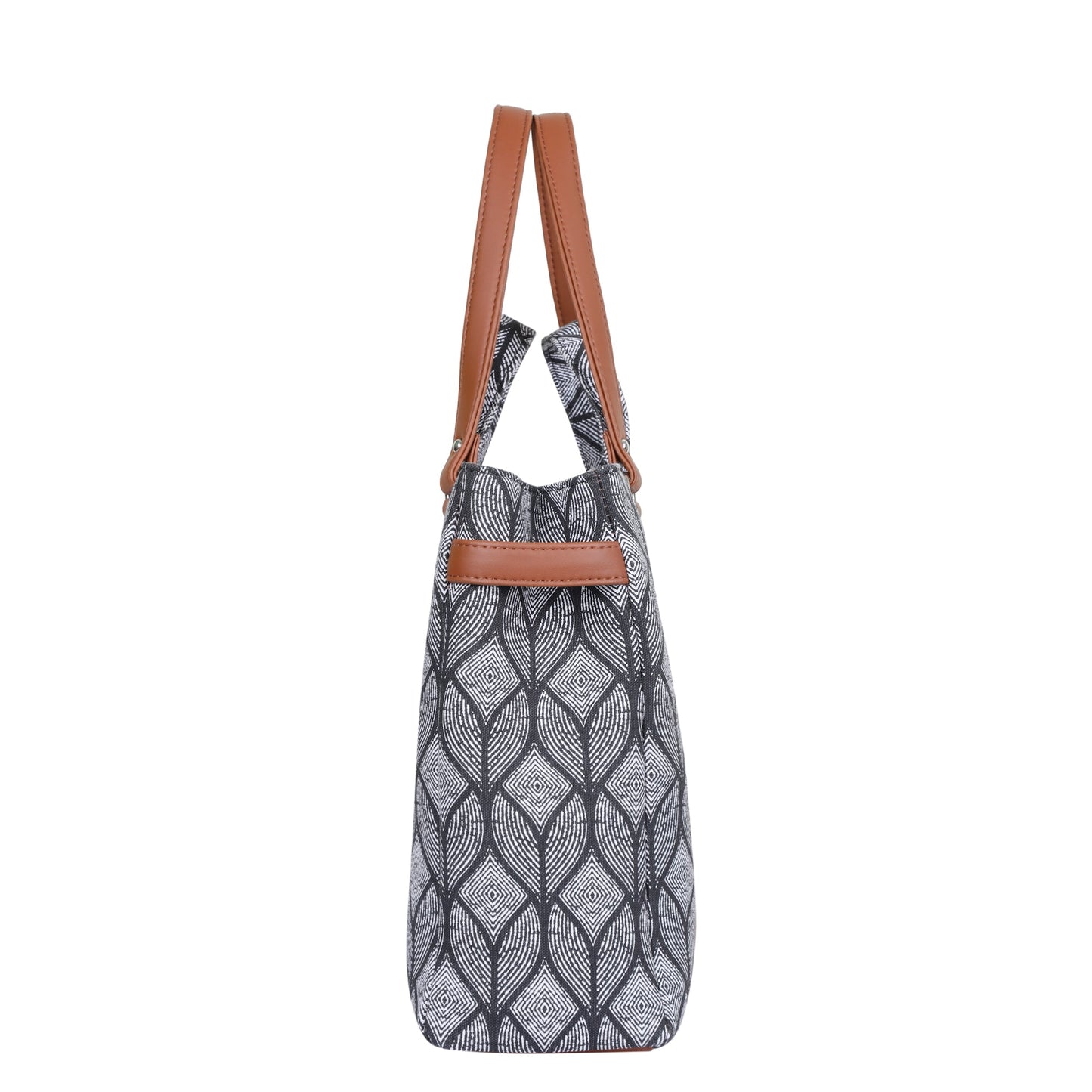 Women’s Monochrome Shoulder Tote Bags with Vegan Leather Trim Handles – Wholesale