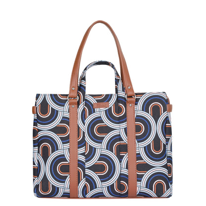Wholesale Abstract Hand Printed Tote Bag – Women’s Shoulder Purse with Vegan Handles