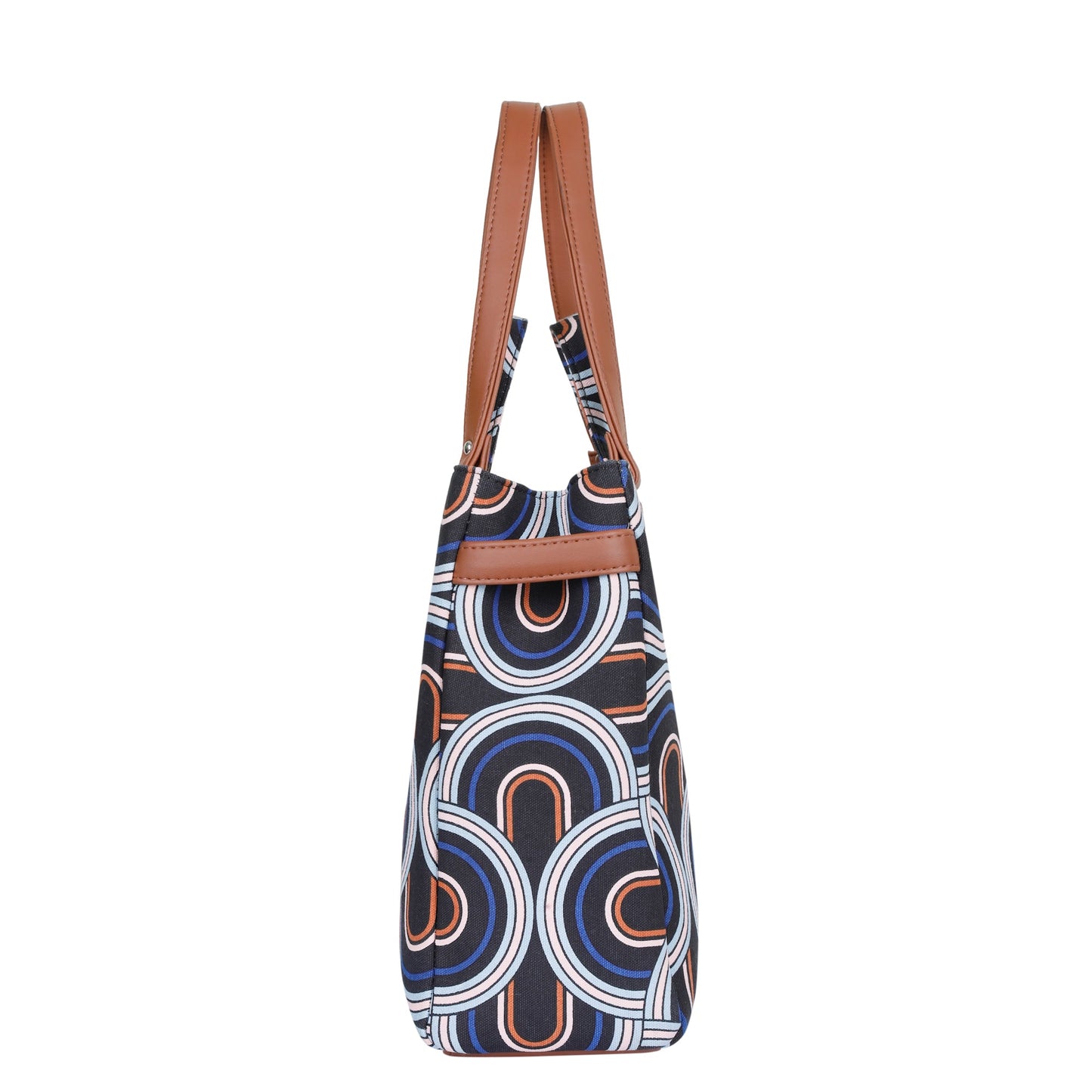 Wholesale Abstract Hand Printed Tote Bag – Women’s Shoulder Purse with Vegan Handles