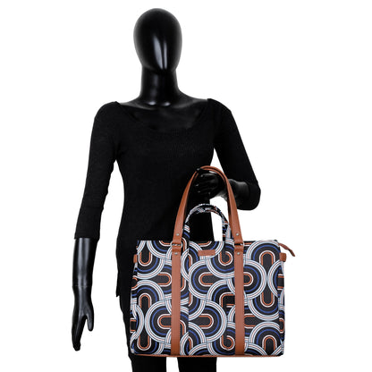 Wholesale Abstract Hand Printed Tote Bag – Women’s Shoulder Purse with Vegan Handles