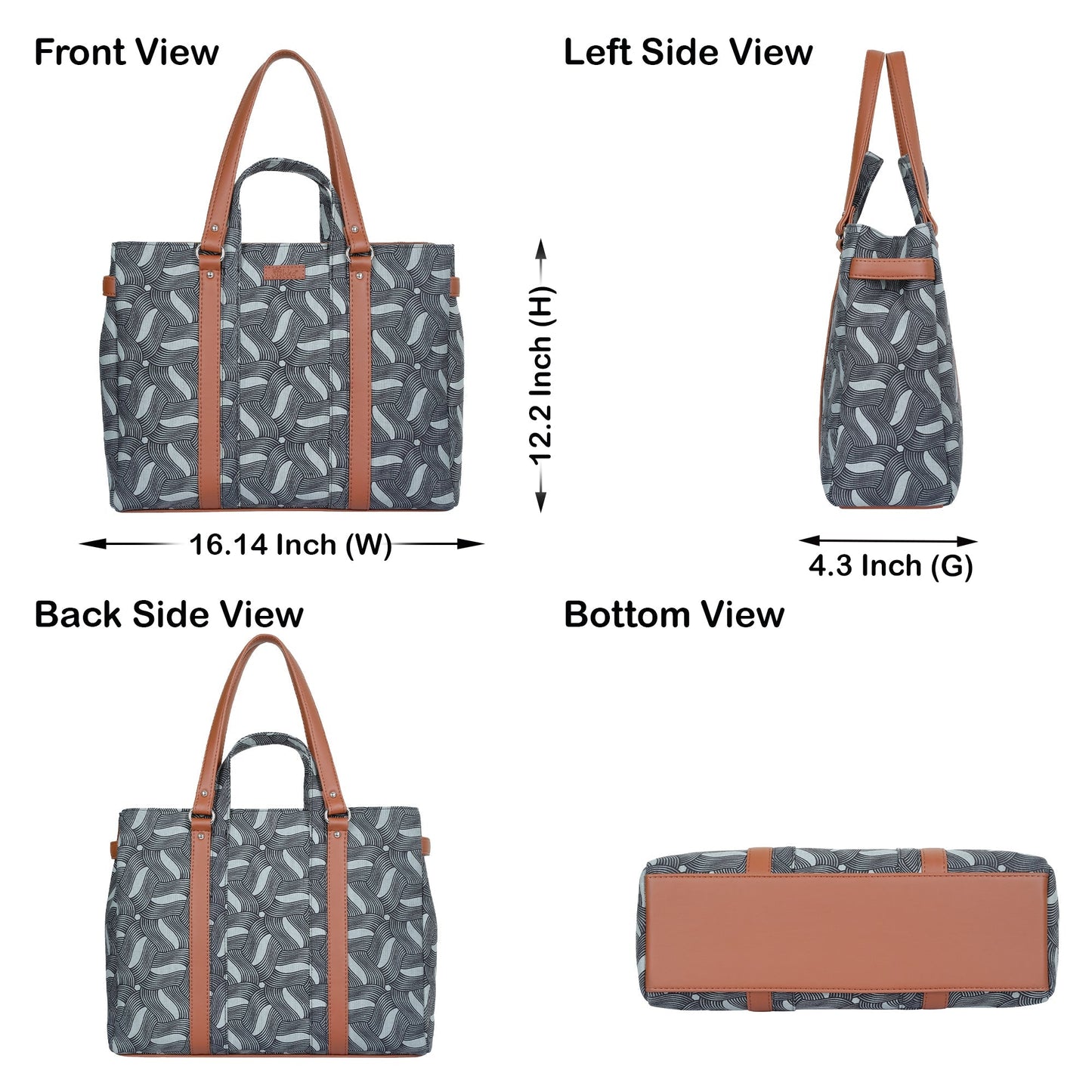 Women’s Olive Shoulder Tote Bags with Vegan Leather Trim Handle – Wholesale