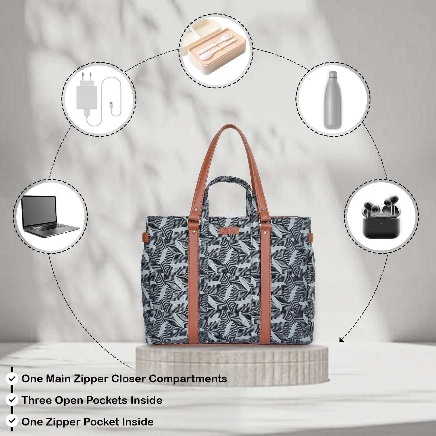 Women’s Olive Shoulder Tote Bags with Vegan Leather Trim Handle – Wholesale