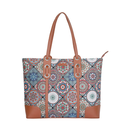 Women’s Multicolor Shoulder Tote Bags with Vegan Leather Trim – Wholesale