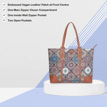 Women’s Multicolor Shoulder Tote Bags with Vegan Leather Trim – Wholesale