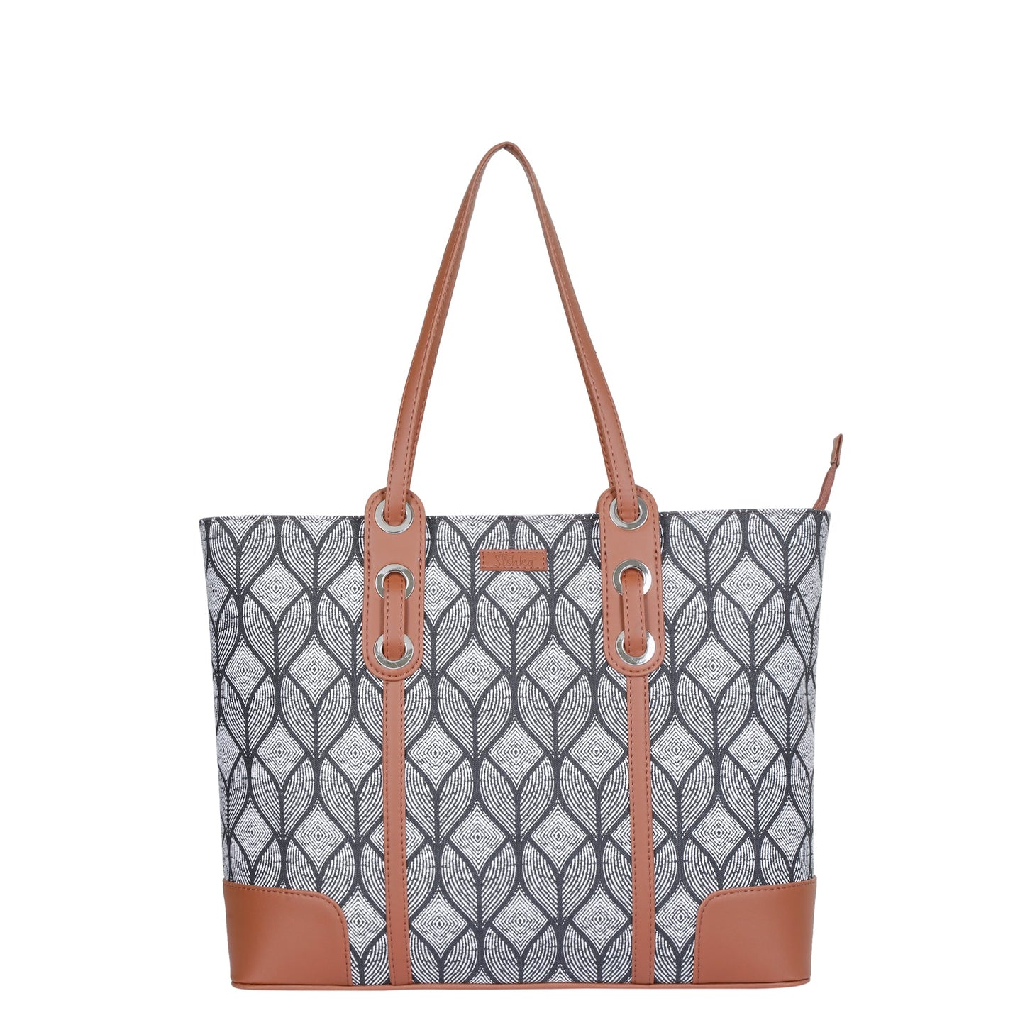 Women’s Monochrome Shoulder Tote Bags with Vegan Leather Trim – Wholesale