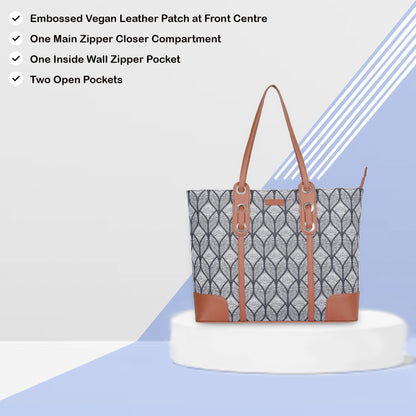 Women’s Monochrome Shoulder Tote Bags with Vegan Leather Trim – Wholesale