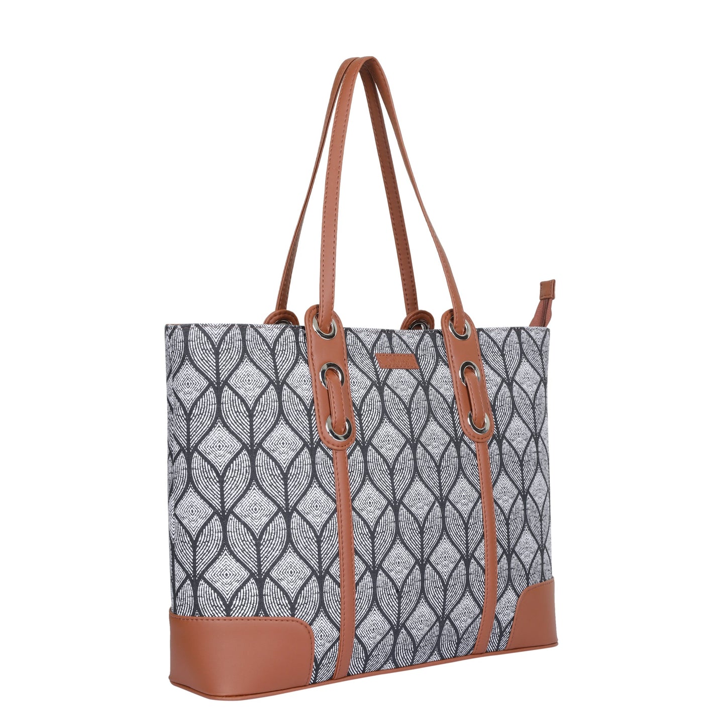 Women’s Monochrome Shoulder Tote Bags with Vegan Leather Trim – Wholesale