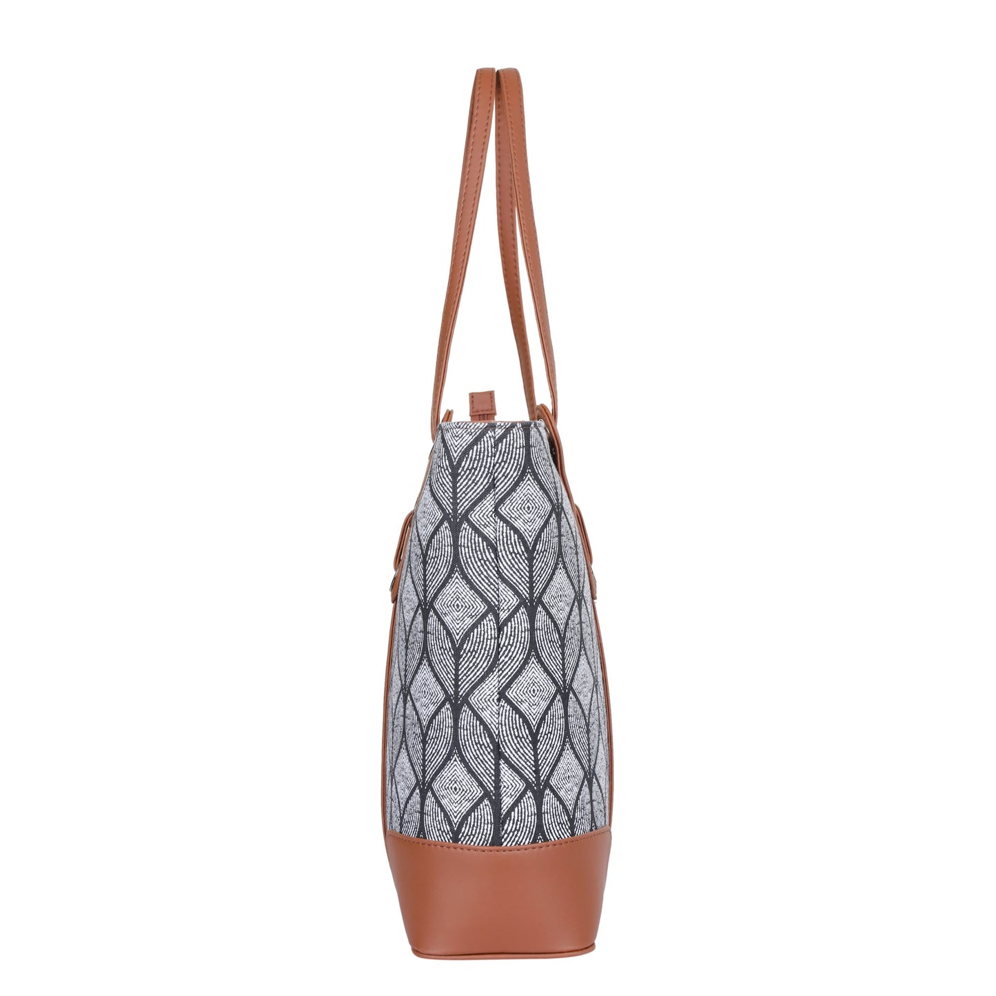 Women’s Monochrome Shoulder Tote Bags with Vegan Leather Trim – Wholesale
