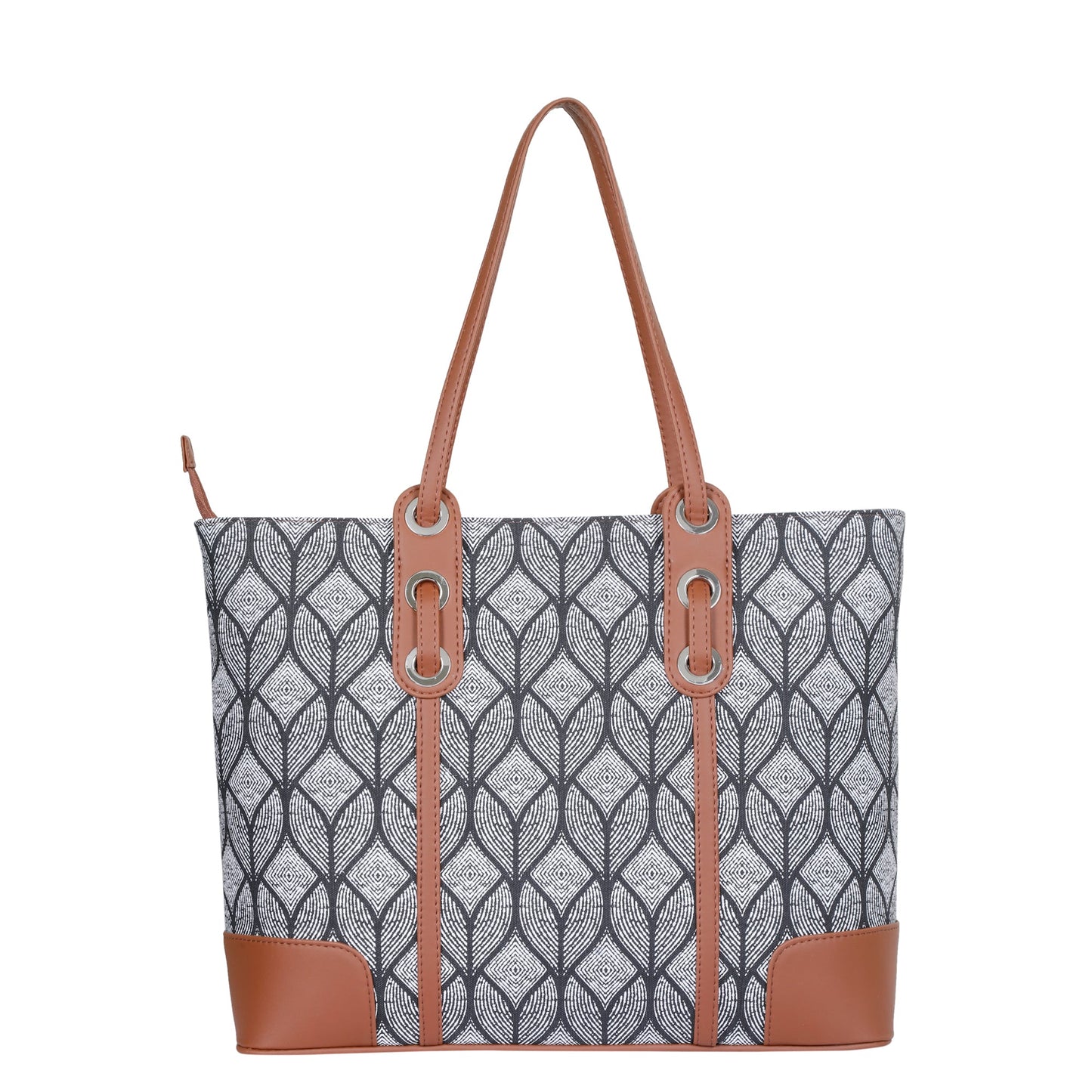 Women’s Monochrome Shoulder Tote Bags with Vegan Leather Trim – Wholesale