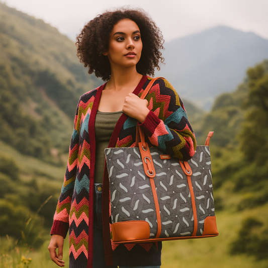 Women’s Olive Shoulder Tote Bags with Vegan Leather Trim – Wholesale