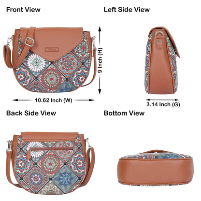 Women’s Mandala Crossbody Bags with Vegan Leather Trim – Wholesale
