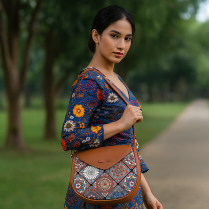 Women’s Mandala Crossbody Bags with Vegan Leather Trim – Wholesale