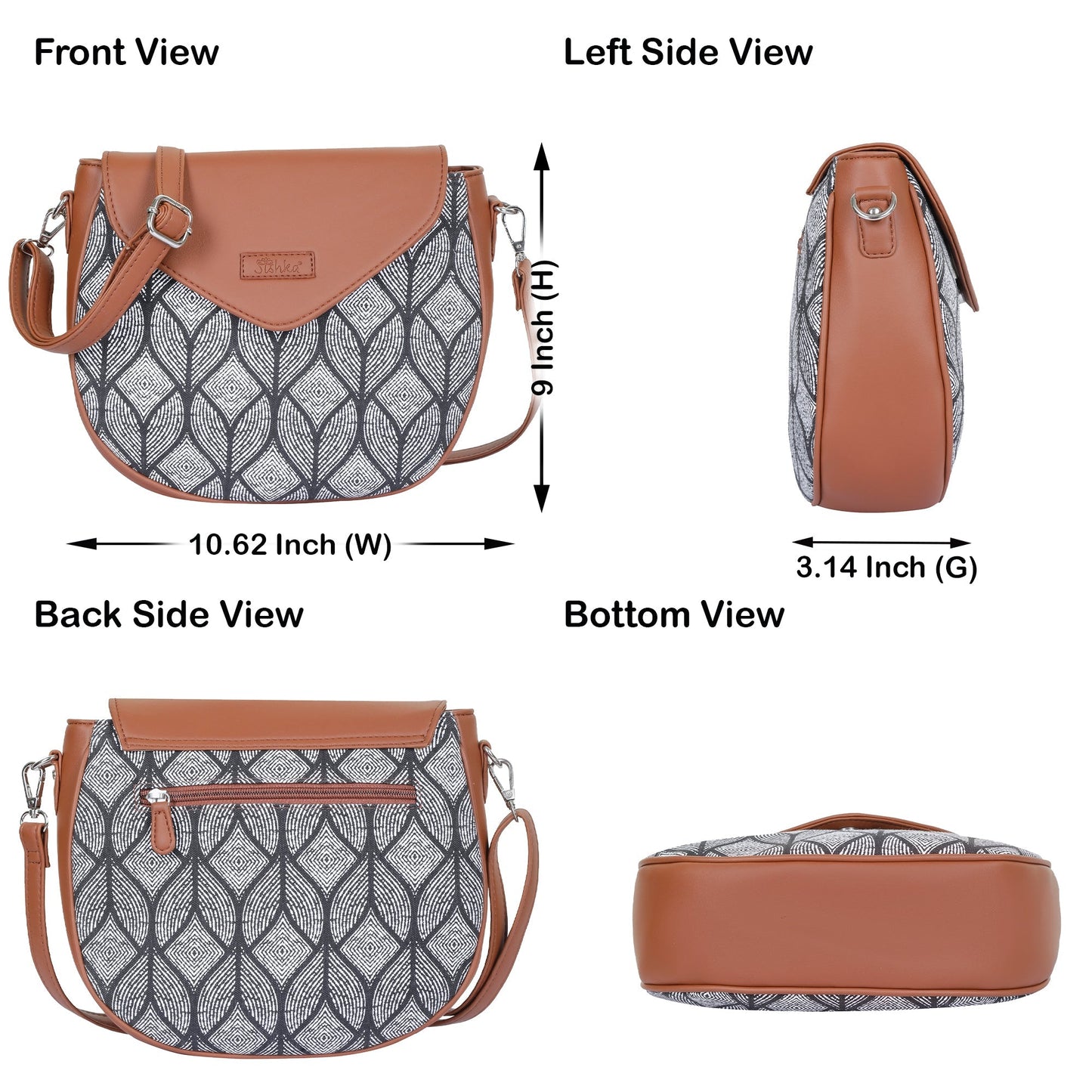 Women’s Monochrome Crossbody Sling Bags with Vegan Leather Trim – Wholesale