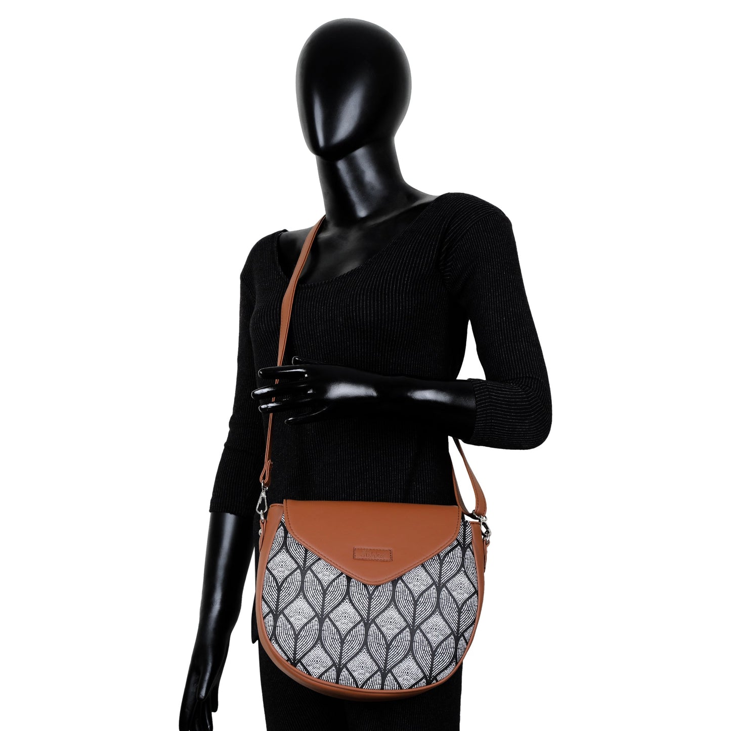 Women’s Monochrome Crossbody Sling Bags with Vegan Leather Trim – Wholesale