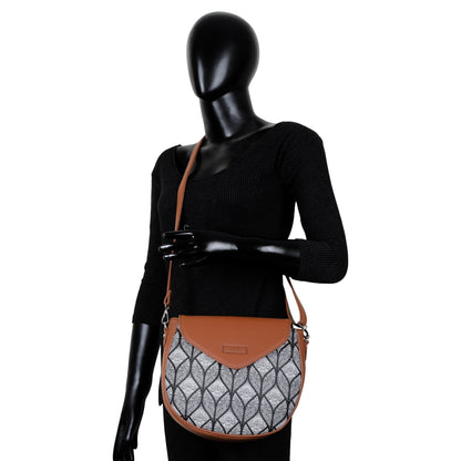 Women’s Monochrome Crossbody Sling Bags with Vegan Leather Trim – Wholesale