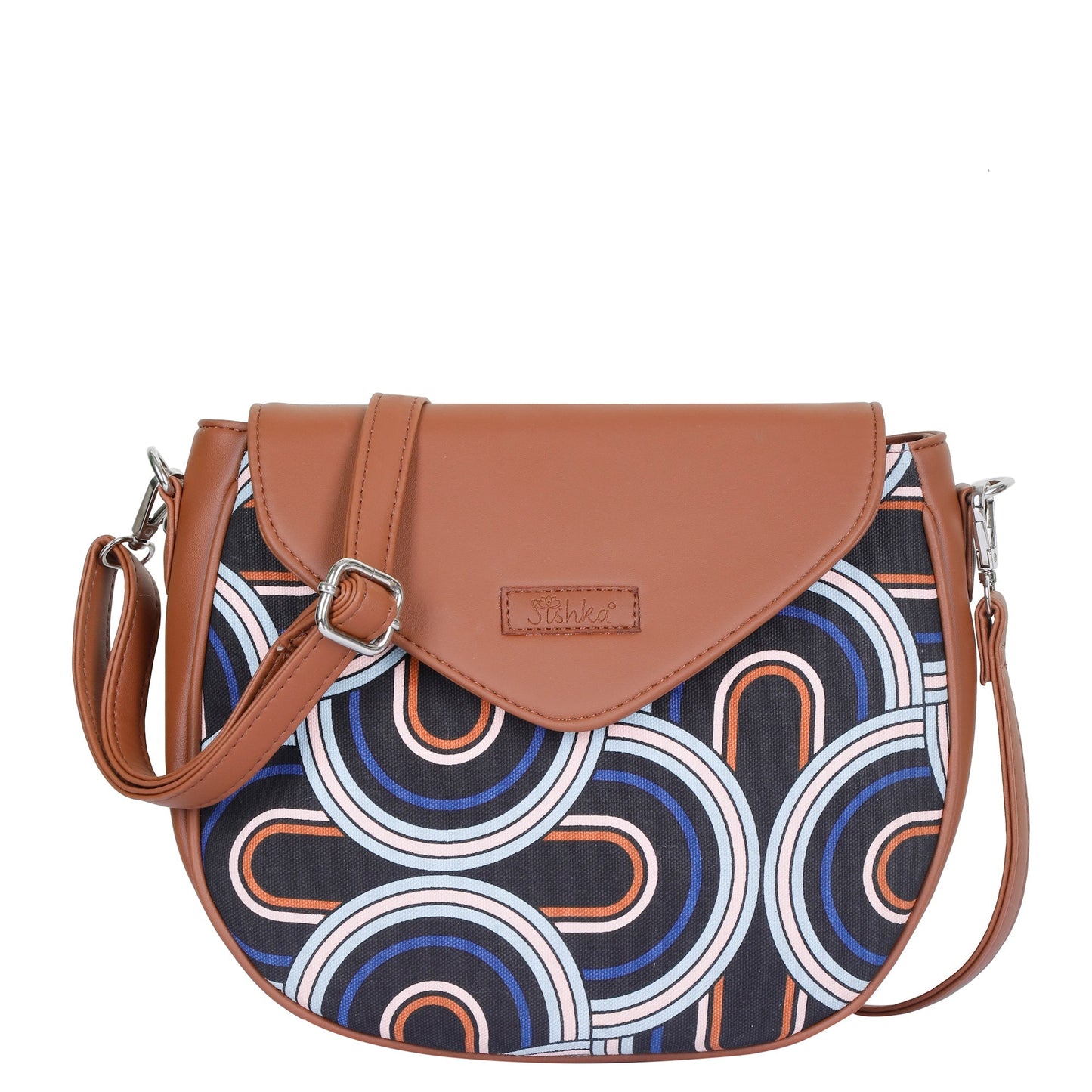 Women’s Abstract Crossbody Sling Bags with Vegan Leather Trim – Wholesale