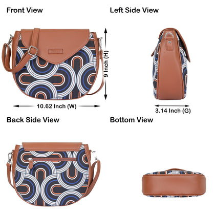 Women’s Abstract Crossbody Sling Bags with Vegan Leather Trim – Wholesale