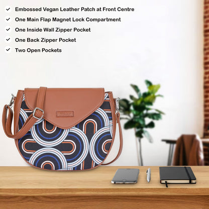 Women’s Abstract Crossbody Sling Bags with Vegan Leather Trim – Wholesale