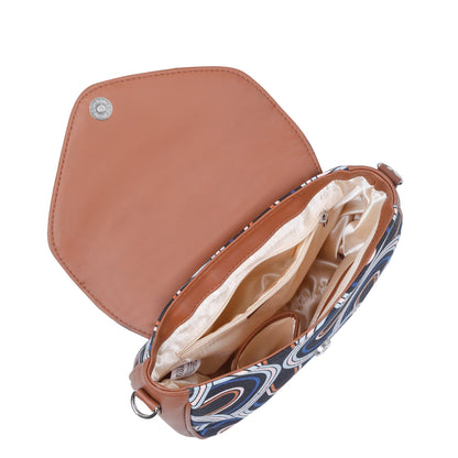 Women’s Abstract Crossbody Sling Bags with Vegan Leather Trim – Wholesale