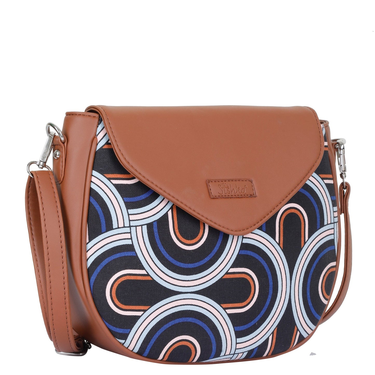 Women’s Abstract Crossbody Sling Bags with Vegan Leather Trim – Wholesale