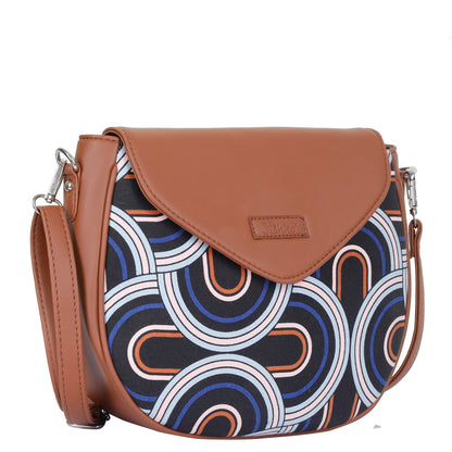 Women’s Abstract Crossbody Sling Bags with Vegan Leather Trim – Wholesale
