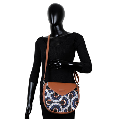 Women’s Abstract Crossbody Sling Bags with Vegan Leather Trim – Wholesale