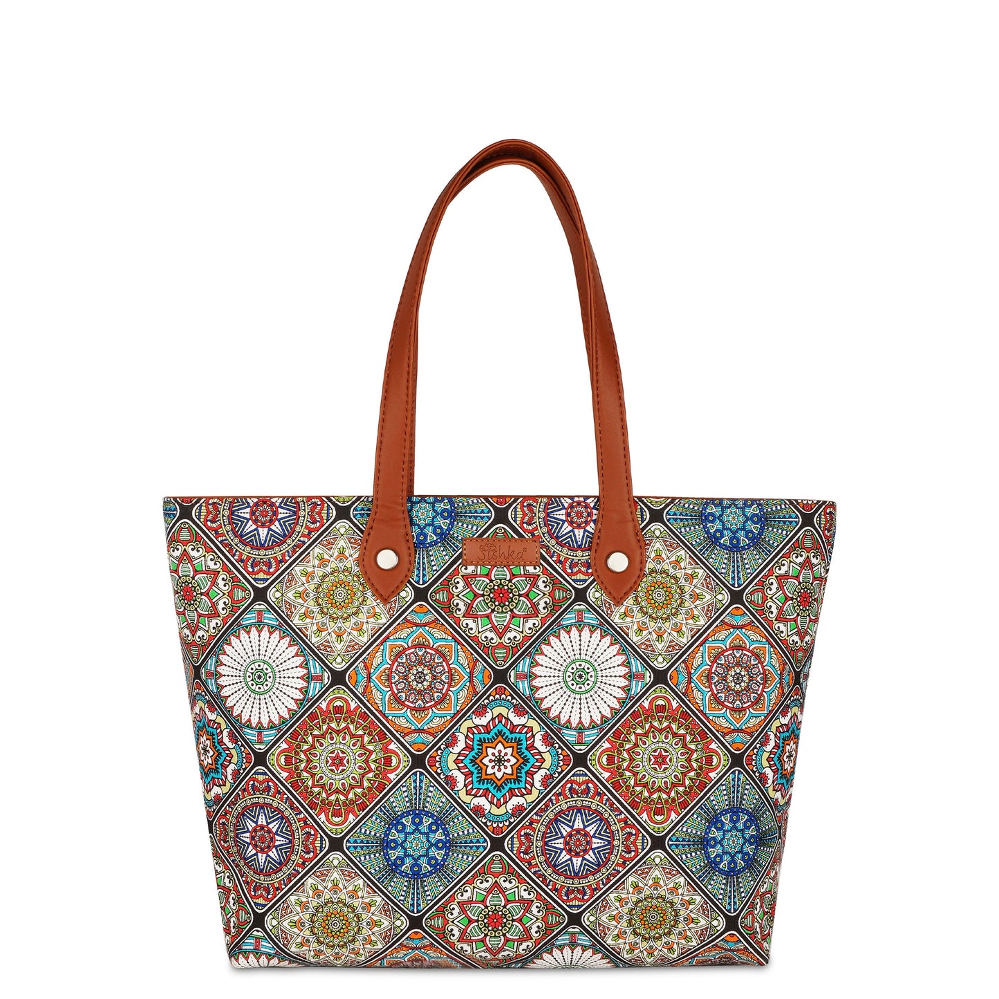 Women’s Multicolor Tote Bags with Vegan Leather Trim – Wholesale
