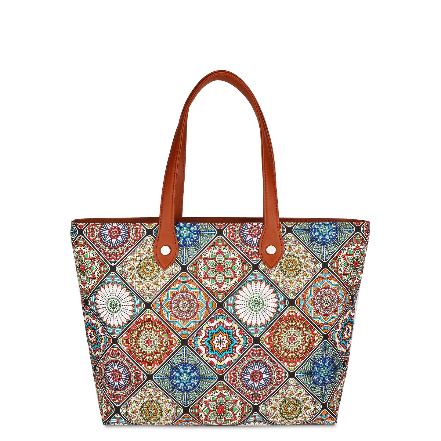 Women’s Multicolor Tote Bags with Vegan Leather Trim – Wholesale