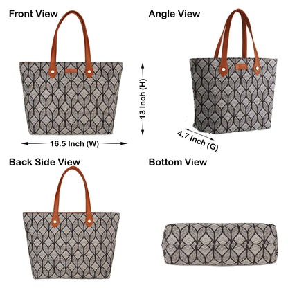 Women’s Monochrome Tote Bags with Vegan Leather Trim – Wholesale