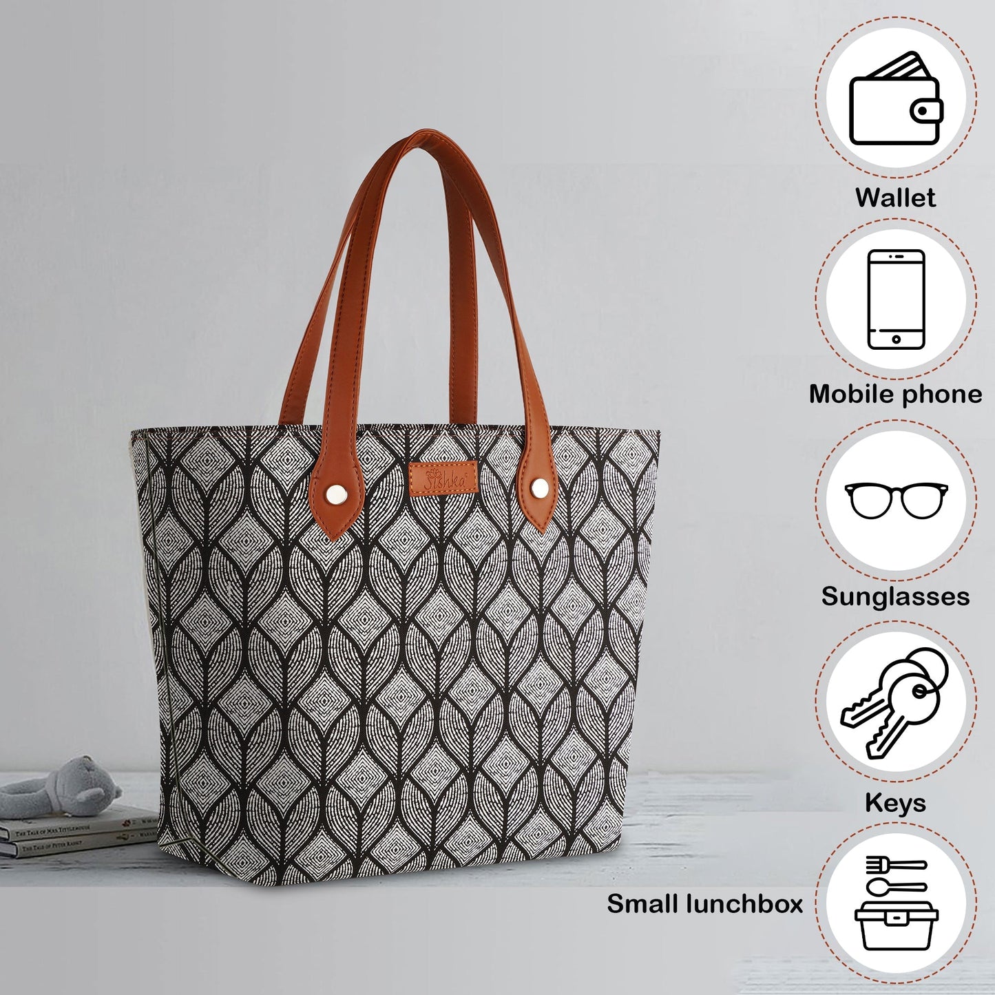 Women’s Monochrome Tote Bags with Vegan Leather Trim – Wholesale
