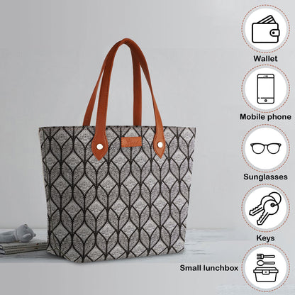 Women’s Monochrome Tote Bags with Vegan Leather Trim – Wholesale