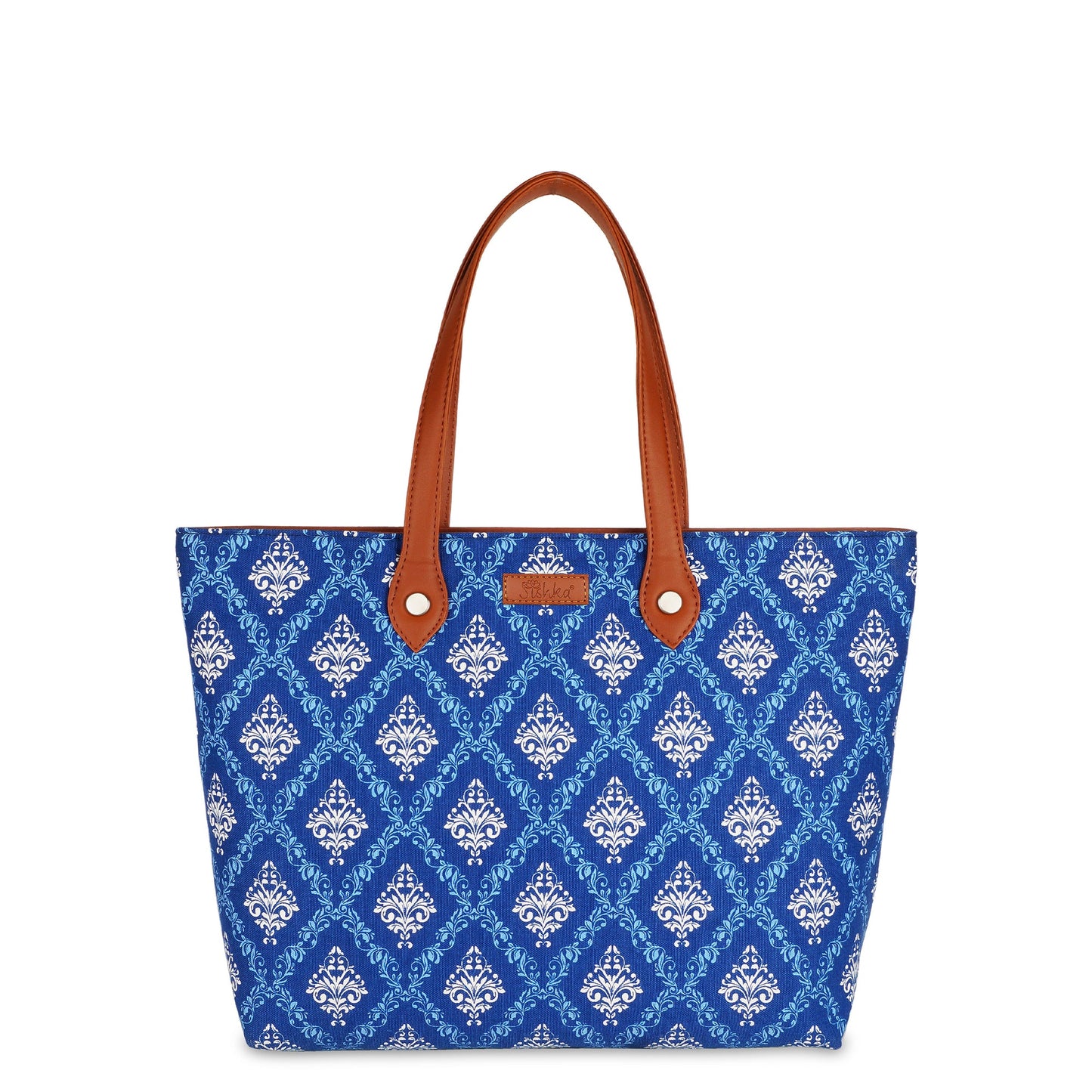 Wholesale Women’s Blue Tote Bags with Vegan Leather Trim Handle