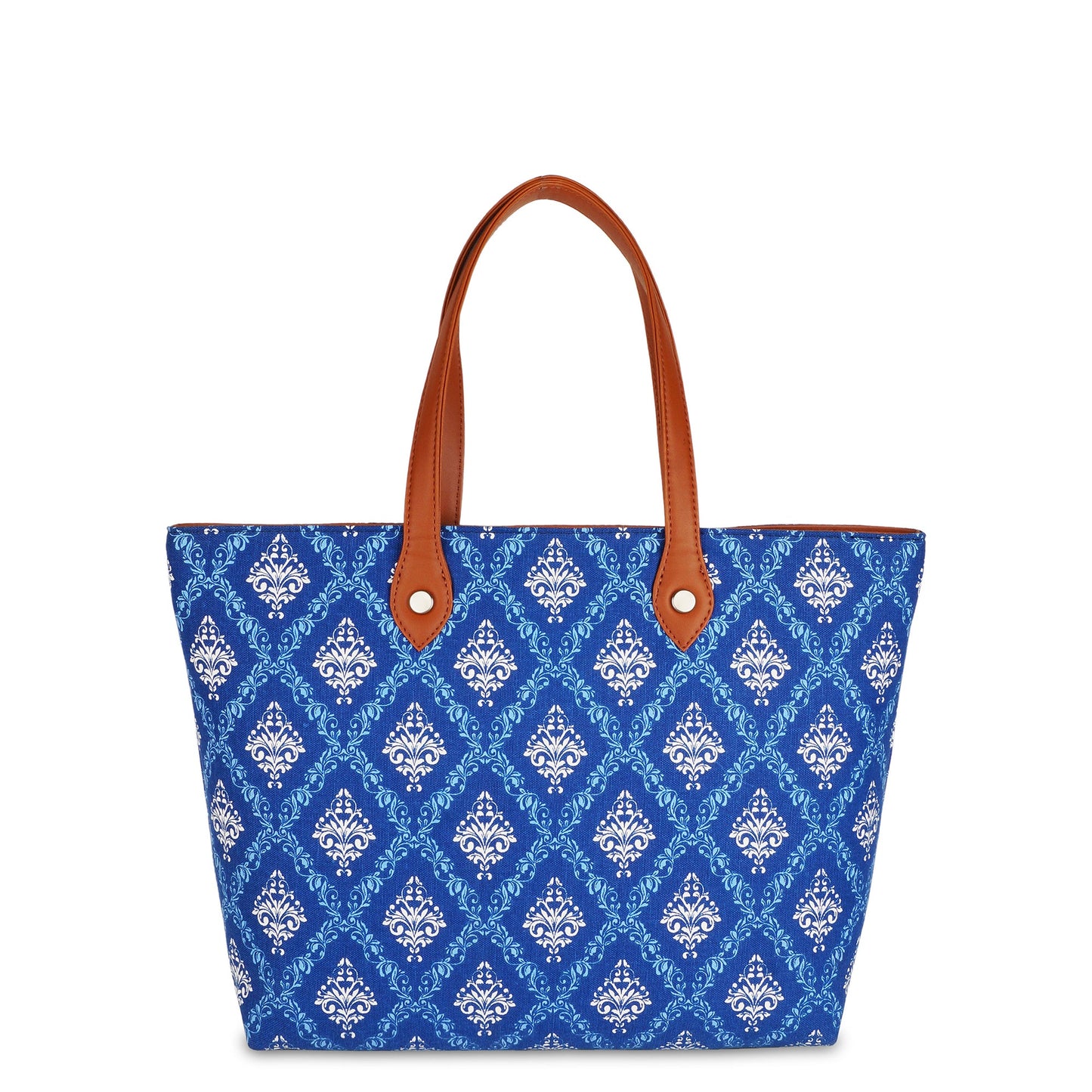 Wholesale Women’s Blue Tote Bags with Vegan Leather Trim Handle