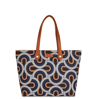 Wholesale Women’s Abstract Tote Bags with Vegan Leather Trim Handle