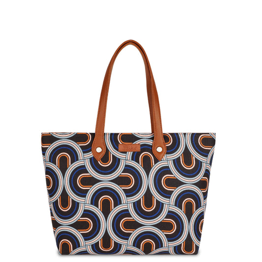 Wholesale Women’s Abstract Tote Bags with Vegan Leather Trim Handle