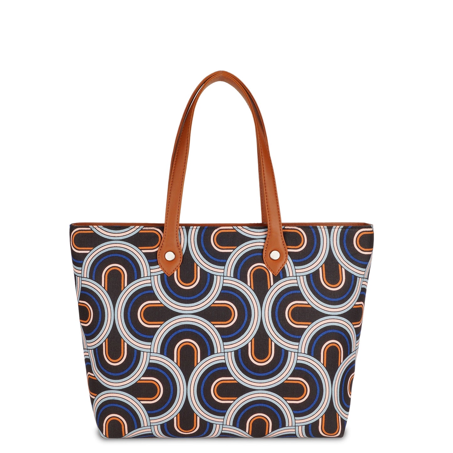 Wholesale Women’s Abstract Tote Bags with Vegan Leather Trim Handle