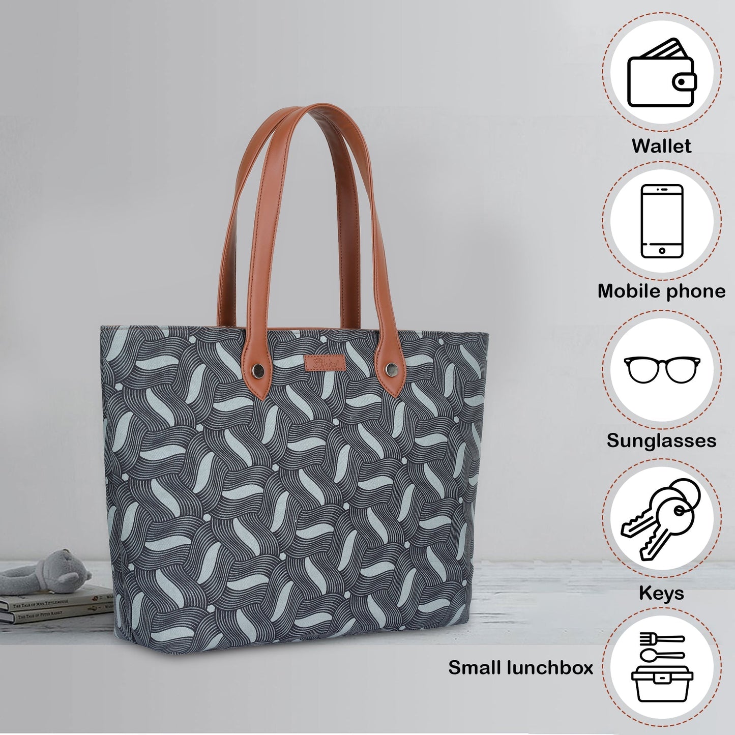 Wholesale Women’s Olive Tote Bags with Vegan Leather Trim Handle