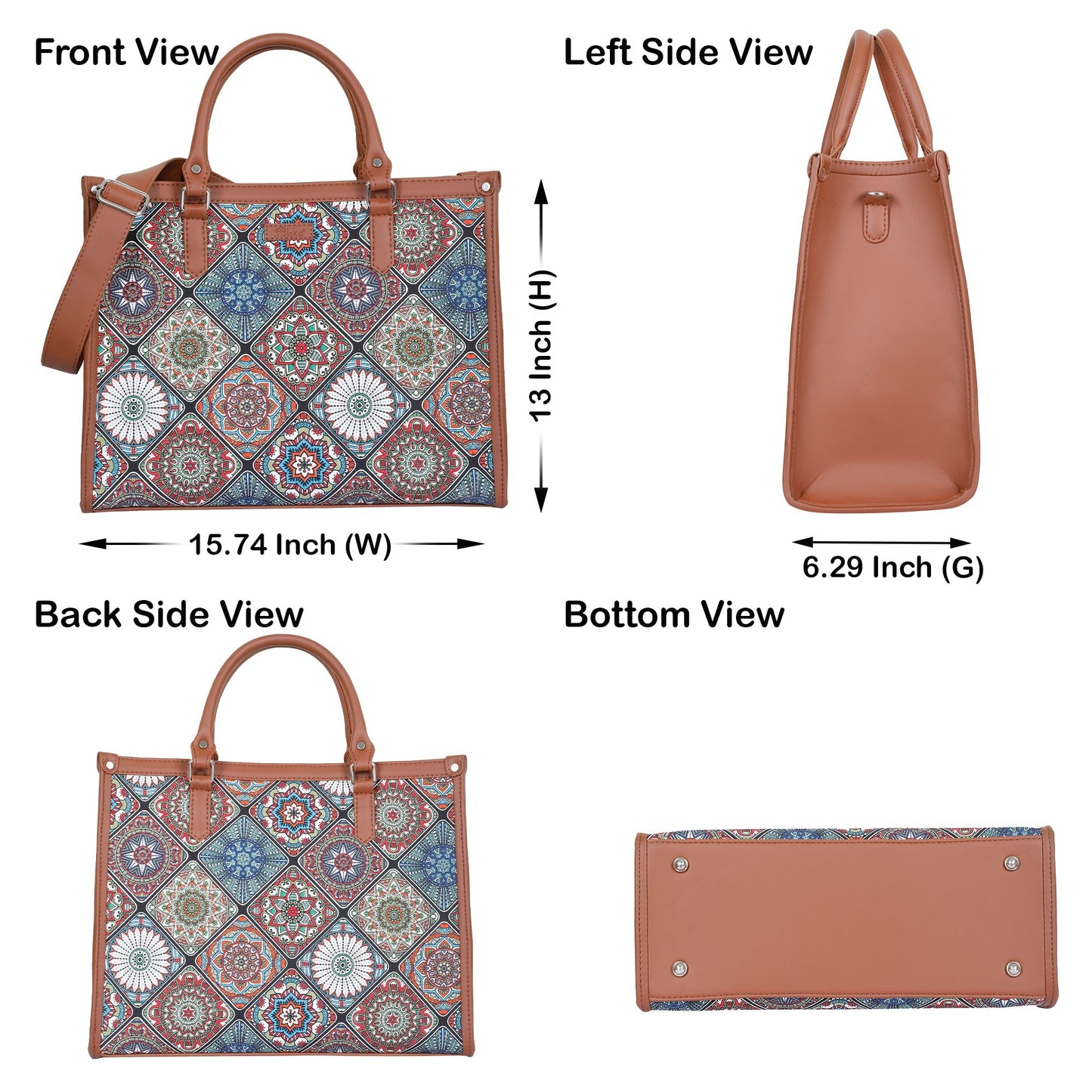 Women’s Multicolor Laptop Handbags with Vegan Leather Trim – Wholesale