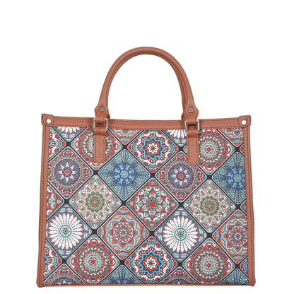 Women’s Multicolor Laptop Handbags with Vegan Leather Trim – Wholesale