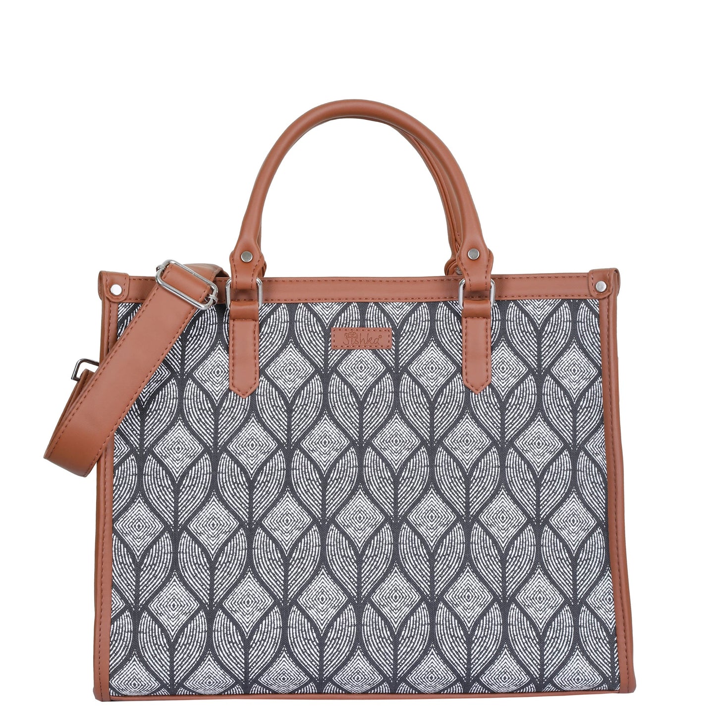 Women’s Monochrome Laptop Handbags with Vegan Leather Trim – Wholesale