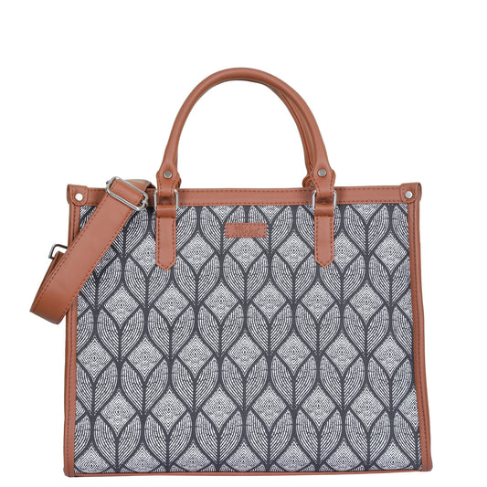 Women’s Monochrome Laptop Handbags with Vegan Leather Trim – Wholesale
