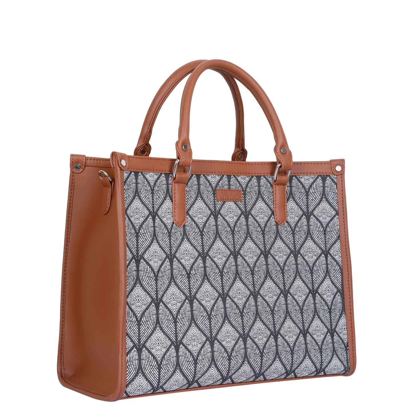 Women’s Monochrome Laptop Handbags with Vegan Leather Trim – Wholesale