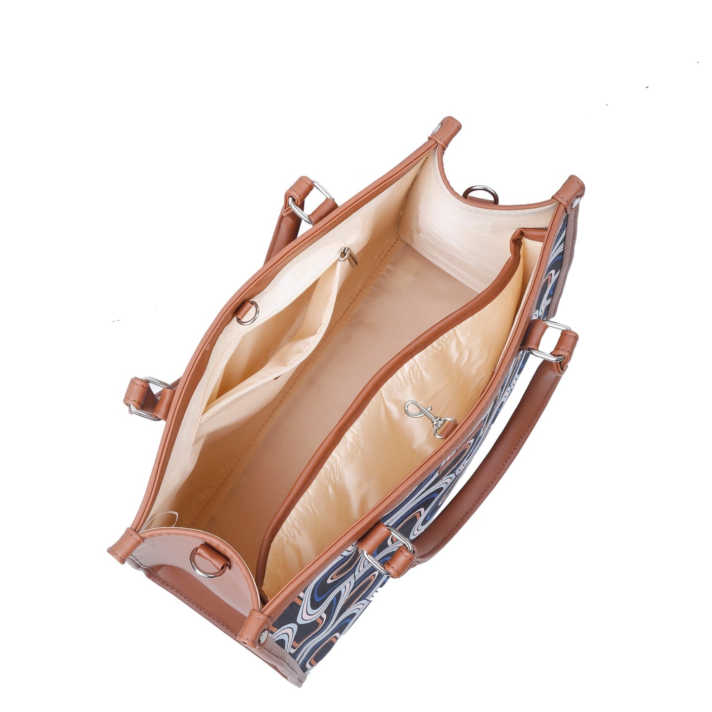 Women’s Abstract Laptop Tote Bags with Vegan Leather Trim – Wholesale