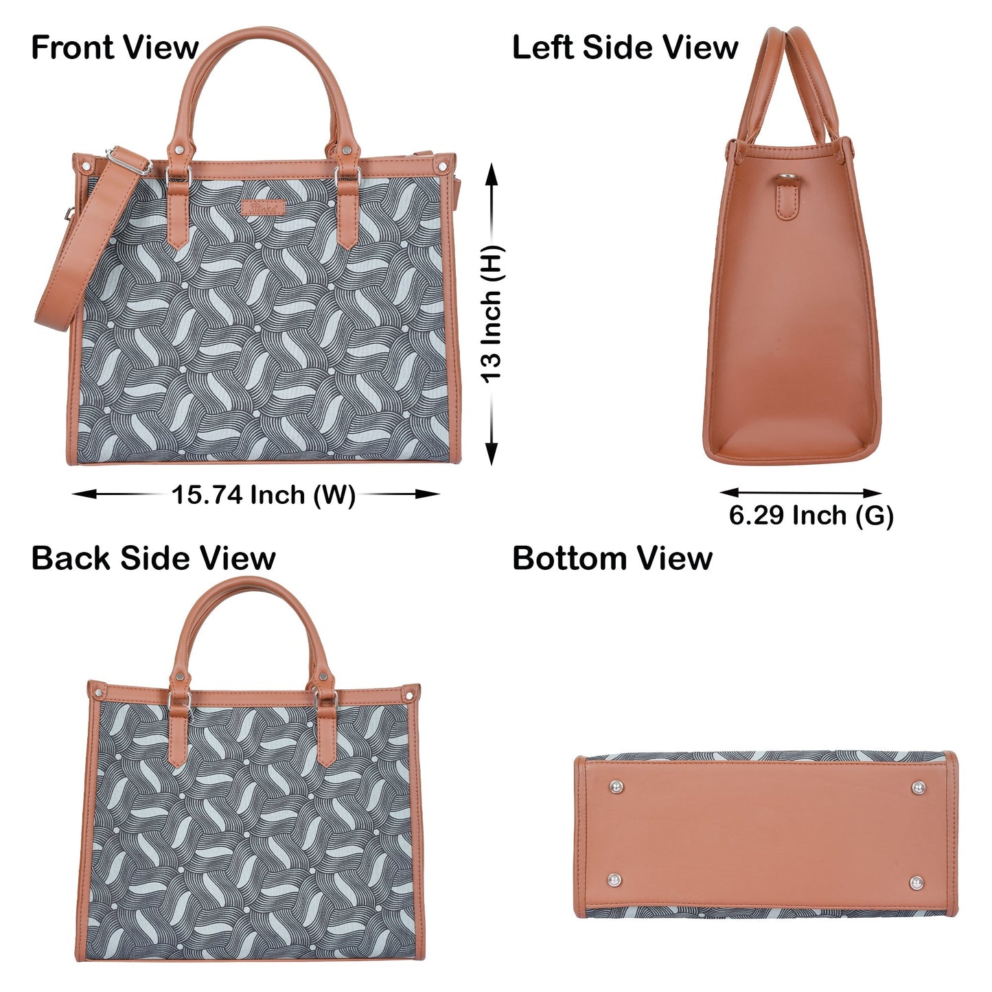Women’s Olive Laptop Handbags with Vegan Leather Trim – Wholesale