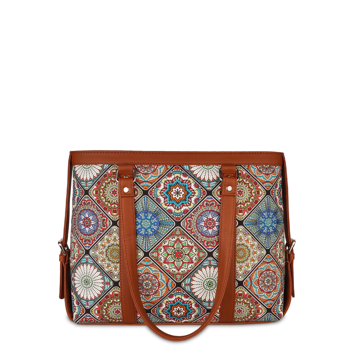Women’s Multicolor Laptop Tote Bags with Vegan Leather Trim – Wholesale