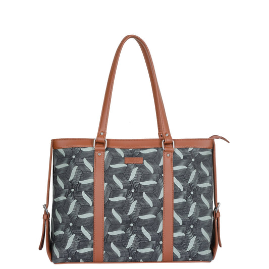 Women’s Olive Laptop Tote Bags with Vegan Leather Trim – Wholesale